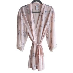 La Senza sheer lingerie robe lace coquette sz XL